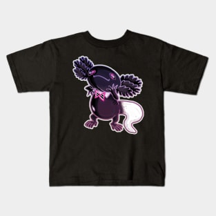 Axolotl black and white mud puppy t-shirt 1 Kids T-Shirt